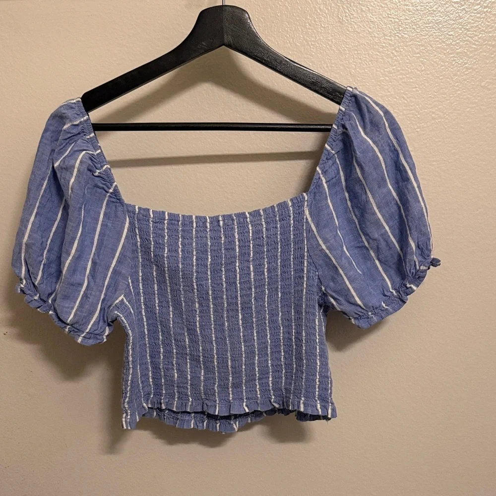 Ten Sixty Sherman Blue and White Striped Blouse - Picture 2 of 2